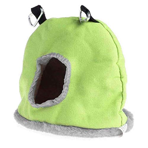 YWSTYllelty Betthütte Käfig Hängehaus Warmer Für Hamster Plüschvögel Heißes Haustierbett/Holzspielzeug Für (Green, M) von YWSTYllelty