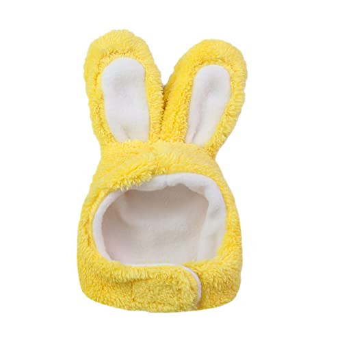 YWSTYllelty Hase Kaninchen Hut mit Ohren Baumwoll-TeddyMulticolor Wool Bunny-Mützenhut Artikel SHU KATZHundeh (Yellow-a, One Size) von YWSTYllelty
