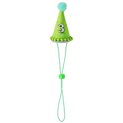 YWSTYllelty Haustier-Geburtstagsmütze Hundegeburtstagsmütze mit digitaler Haustiermütze Haustierdekoration Taktisches Hundehalsband (Green, One Size) von YWSTYllelty