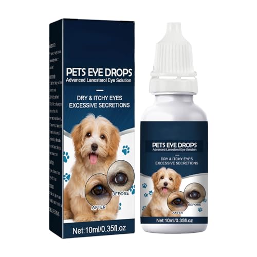 YWSTYllelty Hunde-Augentropfen für trockene Augen, 15% fortschrittliche Lanosterol-Augenlösung, zur Linderung von juckenden Augen, 10 ml Treibball Zubehör (Dark Blue, One Size) von YWSTYllelty