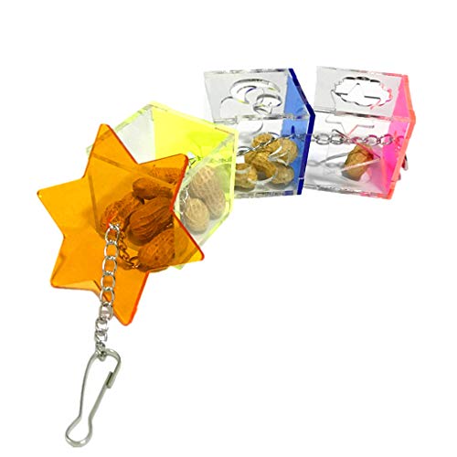 YWSTYllelty Intelligenzspielzeug Haustier Spielzeug Zubehör Nahrungssuche Kakadus Acryl Vögel hängende Heimtierbedarf Papagei Spielzeug Kaufen (Multicolor-c, One Size) von YWSTYllelty