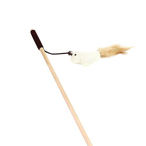 YWSTYllelty Katzenspielzeug Teasing Cat Stick Feather Suzuki Teasing Cat Stick Wooden Stick Numb Mouse Katzenbällchen (C, One Size) von YWSTYllelty