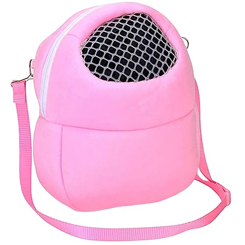 YWSTYllelty Kleine Haustiertasche zum Ausgehen, Netz-Atmungsaktive Hamster-Umhängetasche Heimtierbedarf Für Hundehalsbänder Und -leinen (Pink, B) von YWSTYllelty