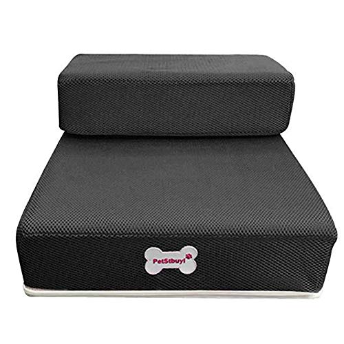 YWSTYllelty Zugstopp Halsband Verstellbar Pet Mesh Stairs Abnehmbares Haustier 2 Stufen Hundebett Atmungsaktive Faltbare Treppenrampe Haustier Andere Hundehalsband Extra Breit (1212DEZB-Black, M) von YWSTYllelty