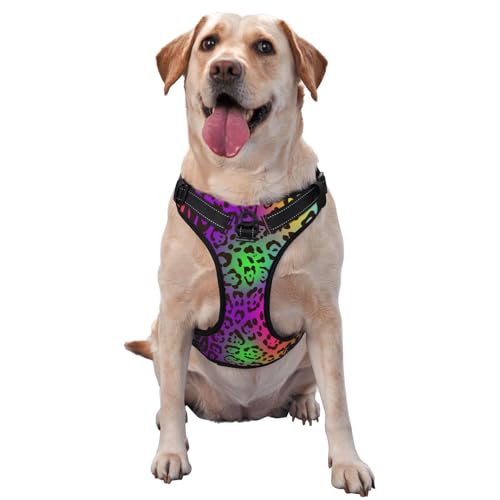 Regenbogen-Jaguar-Skin, Haustiergeschirr, Verstellbares reflektierendes Hundegeschirr, Haustierleinenweste,S Regenbogen-Jaguar-Skin, Haustiergeschirr, Verstellbares reflektierendes Hundegeschirr, Haustierleinenweste,S von YXDVPALNE