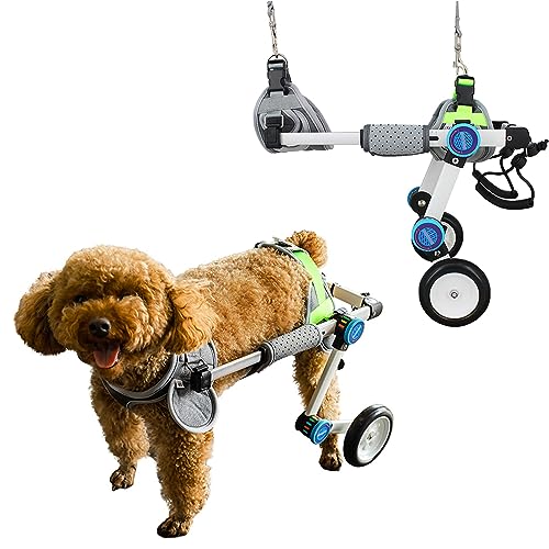 YXFAZPP Verstellbare Hunderollstühle – Mobilitätshilfen für behinderte Haustiere, faltbare Haustierstütze, Hebehilfe, leichter Aluminium-Kinderwagen (Xsmall) von YXFAZPP