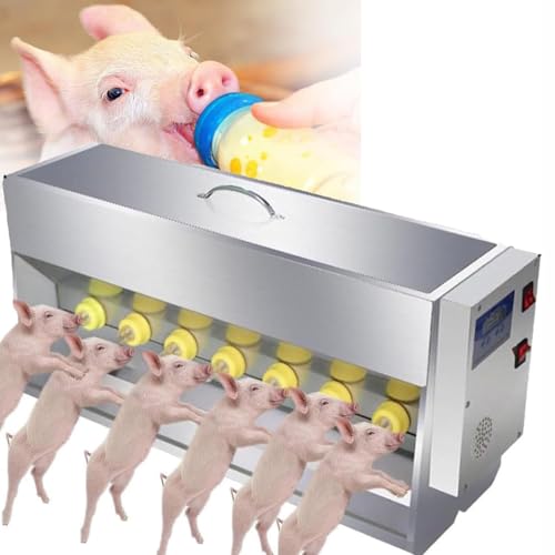 Doppelseitige 10/14 Nippel Ferkel Feeder Automatische Ferkel Laktation Melkmaschine Konstante Temperatur Edelstahl mit Sound Feeder (14Nipples) von YXZQLOZ