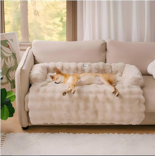 YXthognyx Hunde-Sofa, luxuriöses Hundebett und Sofabezug, modisch und pflegeleicht, maschinenwaschbar, geeignet für Sofas mit Katzen und Hunden (Kamel, L 94 x 83,8 x 15,2 cm) von YXthognyx