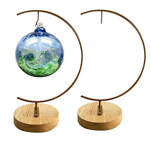 YY YEARCHY Terrarium Ornament Display Stand Metallständer Luftpflanzenständer Blumentopfständer Halter Eisen Pothook Ständer zum Aufhängen Glas Terrarium Globus Kugel (Gold, 2) von YY YEARCHY