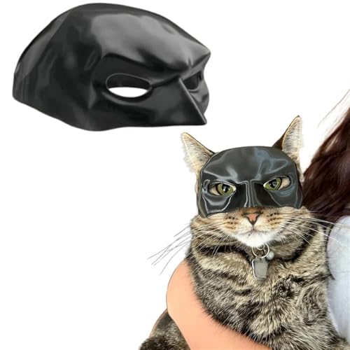 Lustige Fledermaus-Katzen-Rächer-Maske, Halloween-Kostüm-Zubehör für Katzen, Fledermaus-Katzen-Cosplay-Bekleidung, passend für die meisten Katzen, Cosplay-Bekleidung (S) von YYAZXSIQ