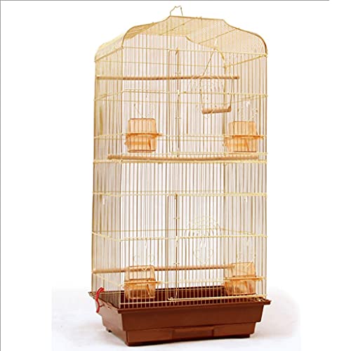 YYDS 36"Gold Bird Cage Dach Top Große Flug Papagei Vogel Käfig Für Sittiche Finken Panare Kleine Quaker Papageien Cockatiels (Größe : 46 * 36 * 93cm) von YYDS