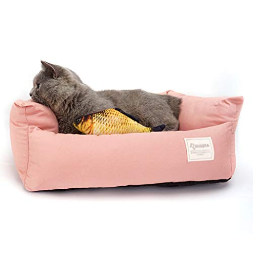 YYDS Haustier Nest Haustier-Bett-Hundehütte im Winter warm All Seasons Universal-abnehmbar und waschbar Kleine Hund Katze Wurf Mat im Winter Haustier-Betten (Color : Pink, Größe : Within 27.5lb) von YYDS