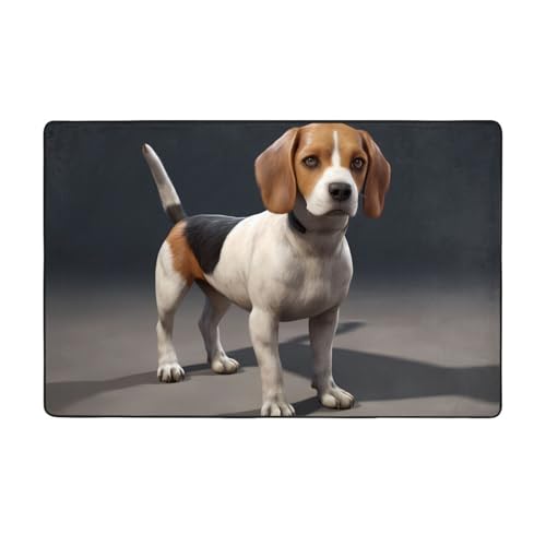 YYHHAOFA Flanell-Teppich, ovely Haustier, Hund, Beagle, Bild, 152,4 x 99,1 cm, rutschfest, langlebig, geeignet für Wohnzimmer und Büro, Balkon von YYHHAOFA