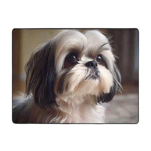 YYHWHJDE Shih Tzu Hunde-Teppich, 160 x 122 cm, weich, feiner Samt, waschbar, verschleißfest, keine Fusseln von YYHWHJDE