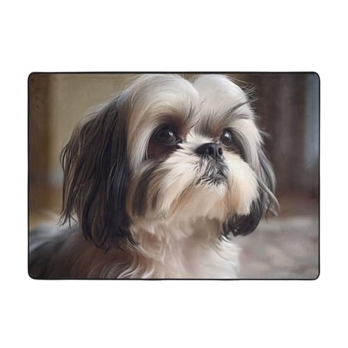 YYHWHJDE Shih Tzu Hundeteppich, 203,2 x 147,3 cm, weich, feiner Samt, waschbar, verschleißfest, keine Fusseln von YYHWHJDE