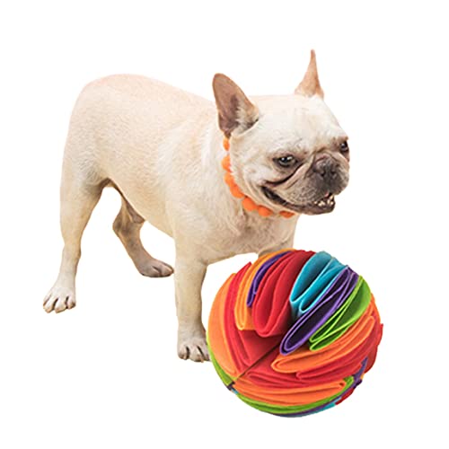 YYID Schnüffelball,Snuffle Treat Dispenser Ball - Hundepuzzle Spielzeug Schnüffelball Interaktives Hundepuzzle Blinder Hund Stressabbau Tragbar Maschinenwaschbar von YYID