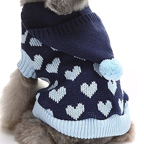 YZBear Hundebekleidung Hundemantel Hundejacke Herz Hundepullover für kleine und große Hund von YZBear