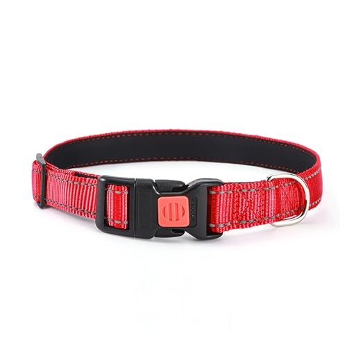 YZHZIIR Reflektierendes Hundehalsband, weiches Neopren, gepolstert, atmungsaktiv, Nylon, Katze, verstellbar, mit Schnellverschluss-Schnalle für Welpen, extra kleine, mittelgroße und große Hunde von YZHZIIR