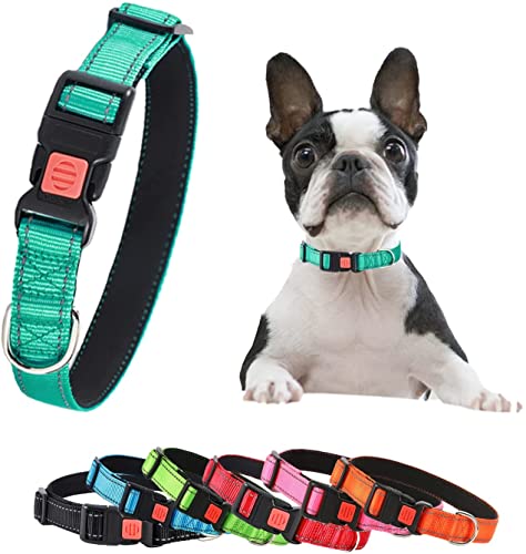 YZHZIIR Reflektierendes Hundehalsband, weiches Neopren, gepolstert, atmungsaktiv, Nylon, Katze, verstellbar, mit Schnellverschluss-Schnalle für Welpen, extra kleine, mittelgroße und große Hunde von YZHZIIR