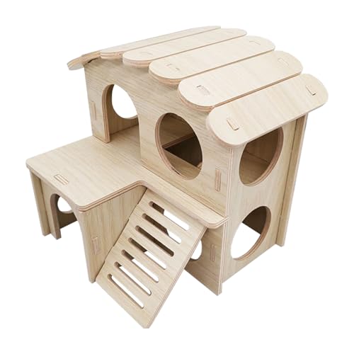 Hamsterhäuser aus Holz, Hamsterkäfige, Hamsterverstecke mit Fenstern Kleintiere Lebensräume Dekorative Leitern Spielzeug für Rennmäuse, Hamster, Rennmäuse, Maus, Goldbär Hamster, Kleintiere von YZYGS