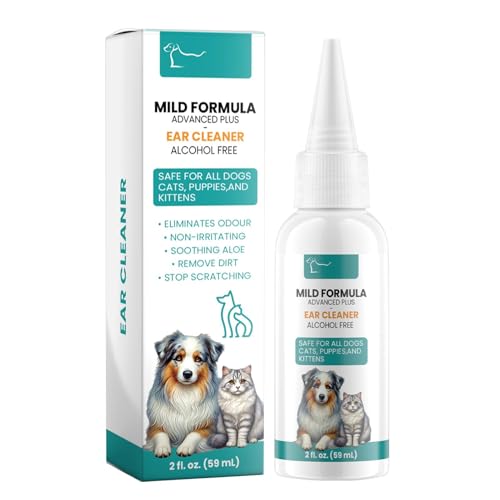 Yabauuop Ohrenreiniger für Hunde, Ohrenreiniger für Haustiere,Tragbare Hundeohrentropfen 59 ml | Safe Gentle Pet Supplies Flüssige Ohrreinigungslösung für Hunde, Katzen, Kaninchen, Rennmäuse, Hamster von Yabauuop