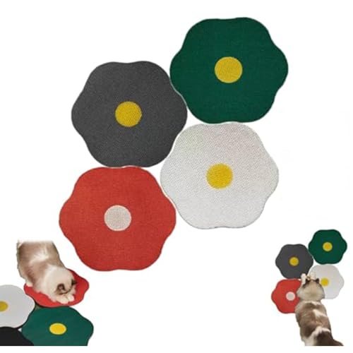 Blumen-Kratzpad für Katzen an der Wand, Wiederverwendbare Selbstklebende Katzenkratzpads, an der Wand montiertes Kratzpad für Katzen, Blumen-Kratzpad waschbar, Katzenkratzmatte (Mix) von Yacriso