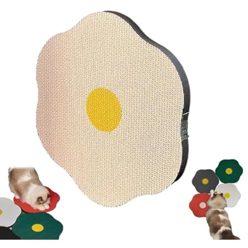 Blumen-Kratzpad für Katzen an der Wand, Wiederverwendbare Selbstklebende Katzenkratzpads, an der Wand montiertes Kratzpad für Katzen, Blumen-Kratzpad waschbar, Katzenkratzmatte (White) von Yacriso