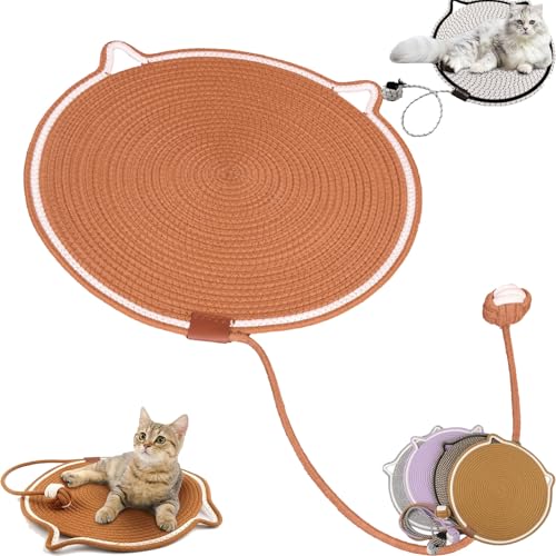 Celery Pets Dual Scratching Pad, Scratching Pads for Indoor Cats, Celery Pets Pad, Cat Scratching mat Natural Cotton Rope Cat Scratching Pad, Large Size Cat Bed Cat Scratching Pad (Brown,16in) von Yaepoip