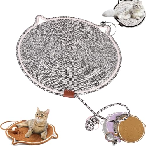 Celery Pets Dual Scratching Pad, Scratching Pads for Indoor Cats, Celery Pets Pad, Cat Scratching mat Natural Cotton Rope Cat Scratching Pad, Large Size Cat Bed Cat Scratching Pad (Grey,16in) von Yaepoip