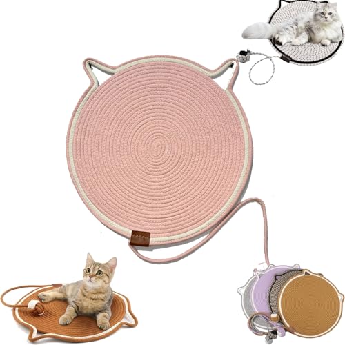 Celery Pets Dual Scratching Pad, Scratching Pads for Indoor Cats, Celery Pets Pad, Cat Scratching mat Natural Cotton Rope Cat Scratching Pad, Large Size Cat Bed Cat Scratching Pad (Pink,16in) von Yaepoip