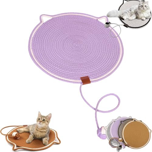 Celery Pets Dual Scratching Pad, Scratching Pads for Indoor Cats, Celery Pets Pad, Cat Scratching mat Natural Cotton Rope Cat Scratching Pad, Large Size Cat Bed Cat Scratching Pad (Purple,20in) von Yaepoip