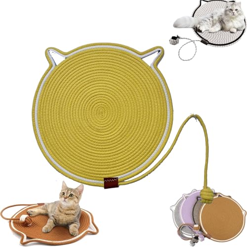 Celery Pets Dual Scratching Pad, Scratching Pads for Indoor Cats, Celery Pets Pad, Cat Scratching mat Natural Cotton Rope Cat Scratching Pad, Large Size Cat Bed Cat Scratching Pad (Yellow,16in) von Yaepoip