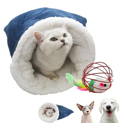 Cat Sleeping Bag, Cat Winter Sleeping Bag, Cat Sleeping Bag for Indoor Cats, Cat Bed Cave Sleeping Bag, Dog, Cat, Winter Warm Sleeping Bag, Plush Soft Pet Bed, Comfort Bed von Yagerod