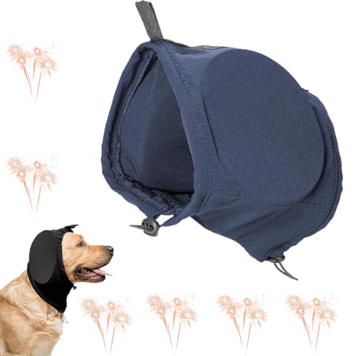 GehöRschutz FüR Hunde, Hund LäRmschutz Feuerwerk, OhrenschüTzer FüR Kleine Hunde, Dog Calming Earmuffs, Hunde Ohrenschutz Gegen LäRm,Dog Coat with Earmuffs (L, Blue) von Yagerod