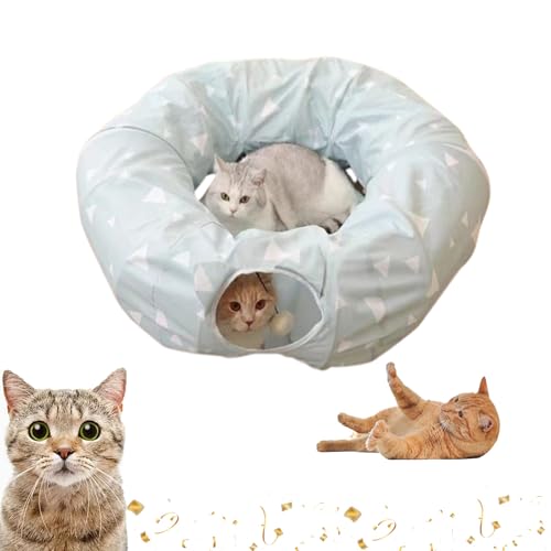 Kattentunnel kerstboomrok, kattentunnelbed Onder de kerstboom, opvouwbaar multifunctioneel kerstboomkattenbed, kerstkattentunnel, geschikt voor Grote, middelgrote en kleine katten (D) von Yagerod