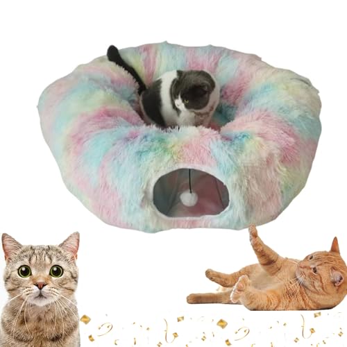 Kattentunnel kerstboomrok, kattentunnelbed Onder de kerstboom, opvouwbaar multifunctioneel kerstboomkattenbed, kerstkattentunnel, geschikt voor Grote, middelgrote en kleine katten (F) von Yagerod