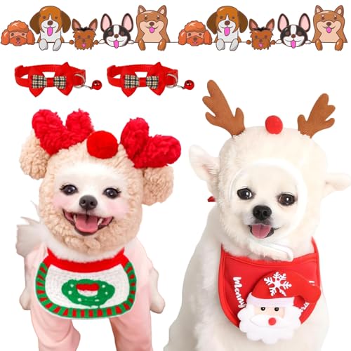 Neue entzückende Weihnachtsbaum-Pompon-Mütze, Weihnachtsmannmütze für Hunde von Celery Pets, Weihnachtsmütze aus grünem Samt für Hunde, Weihnachtsmütze von Lettuce Pets (B+C, Medium) von Yagerod