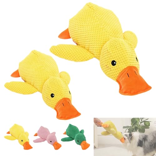 Noovelo Caiming Duck Toy, Calming Duck Dog Toy, Mellow Dog Calming Duck, Yellow Duck Dog Toy, Interactive Play, Firm, Soft, Crinkly, for Small to Large Dogs (A + A1) von Yagerod