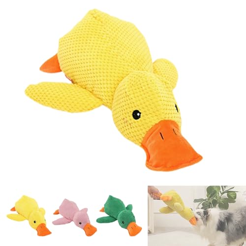 Noovelo Caiming Duck Toy, Calming Duck Dog Toy, Mellow Dog Calming Duck, Yellow Duck Dog Toy, Interactive Play, Firm, Soft, Crinkly, for Small to Large Dogs (A - 25CM) von Yagerod