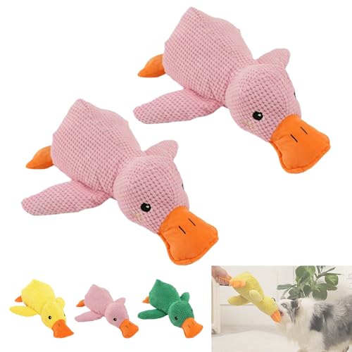 Noovelo Caiming Duck Toy, Calming Duck Dog Toy, Mellow Dog Calming Duck, Yellow Duck Dog Toy, Interactive Play, Firm, Soft, Crinkly, for Small to Large Dogs (B * 2) von Yagerod