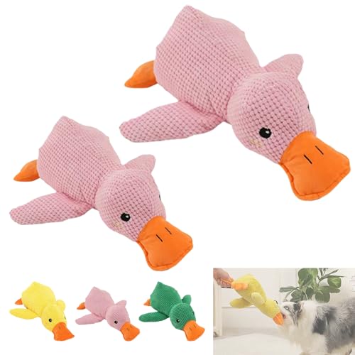 Noovelo Caiming Duck Toy, Calming Duck Dog Toy, Mellow Dog Calming Duck, Yellow Duck Dog Toy, Interactive Play, Firm, Soft, Crinkly, for Small to Large Dogs (B + B1) von Yagerod