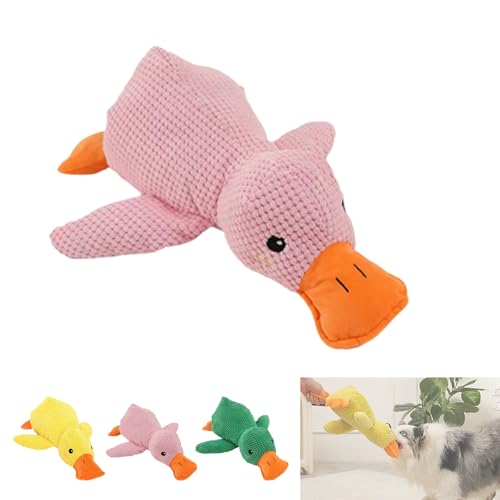 Noovelo Caiming Duck Toy, Calming Duck Dog Toy, Mellow Dog Calming Duck, Yellow Duck Dog Toy, Interactive Play, Firm, Soft, Crinkly, for Small to Large Dogs (B- 25CM) von Yagerod