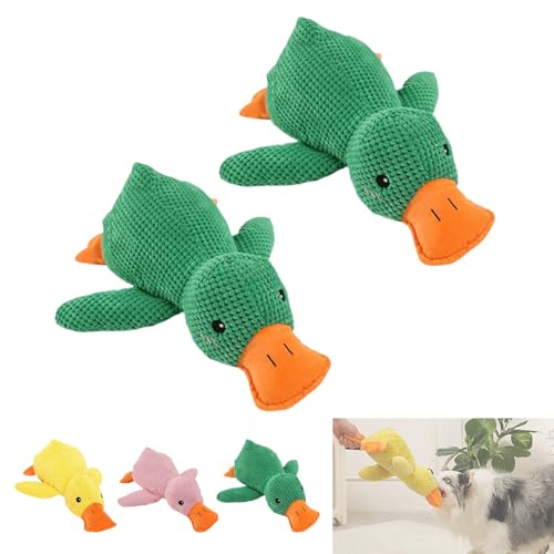 Noovelo Caiming Duck Toy, Calming Duck Dog Toy, Mellow Dog Calming Duck, Yellow Duck Dog Toy, Interactive Play, Firm, Soft, Crinkly, for Small to Large Dogs (C * 2) von Yagerod