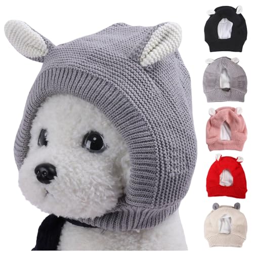 Winter Soft Warm Rabbit Ear Design Puppy Caps, Beanie Dog Hat, Fashion Soft Winter Warm Rabbit Ear Design Puppy Caps, for Large Dogs and Cats.(Gray,L) von Yagerod