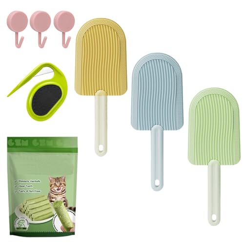 Yagerod Celerypets Cat Tongue Comb, Cat Tongue Brush, Cat Tongue Licking Hair Comb, Simulated Cat Tongue Comb, Soft Massage Tongue Brush for Shedding (A+B+C) von Yagerod