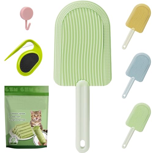 Yagerod Celerypets Cat Tongue Comb, Cat Tongue Brush, Cat Tongue Licking Hair Comb, Simulated Cat Tongue Comb, Soft Massage Tongue Brush for Shedding (Green-A) von Yagerod