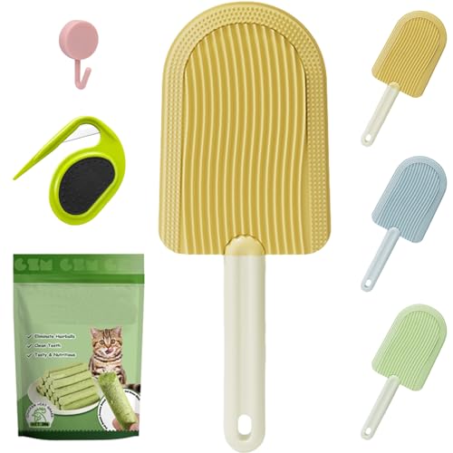 Yagerod Celerypets Cat Tongue Comb, Cat Tongue Brush, Cat Tongue Licking Hair Comb, Simulated Cat Tongue Comb, Soft Massage Tongue Brush for Shedding (Yellow-C) von Yagerod