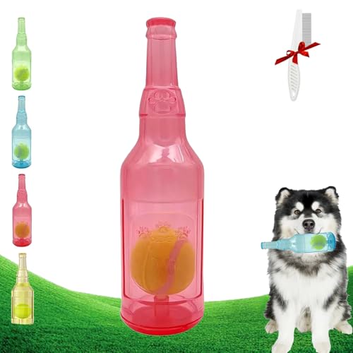 Yagerod Pet Chew Beer Bottle with Tennis Ball, Crunch and Play Bottle Dog Toy, Beer Bottle with Tennis Ball, Dog Toy Bottle Ball Inside, Interactive Fetch for Play and Training (C) von Yagerod