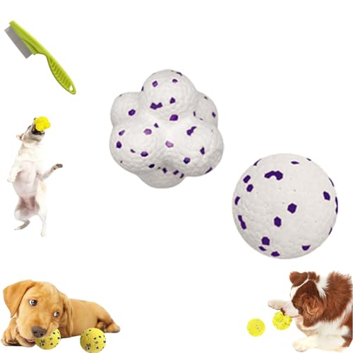 Yagerod The Mellow Dog Calming Ball, Calming Balls for Dogs, 2024 Latest Dog Balls for Aggressive Chewers, Dog Balls for Aggressive Chewers, Mellow Dog Emotional Support Ball (White-A+B) von Yagerod