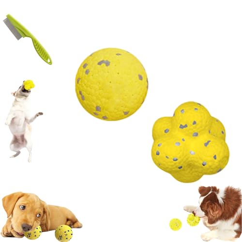 Yagerod The Mellow Dog Calming Ball, Calming Balls for Dogs, 2024 Latest Dog Balls for Aggressive Chewers, Dog Balls for Aggressive Chewers, Mellow Dog Emotional Support Ball (Yellow-A+B) von Yagerod